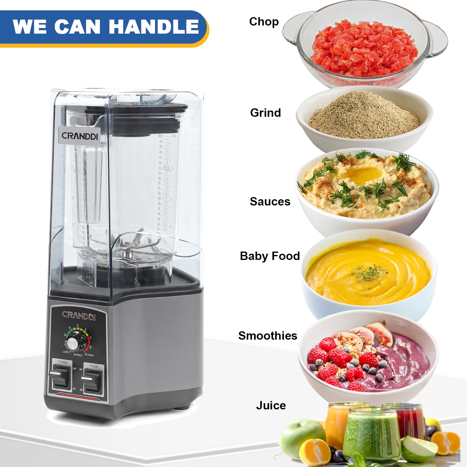 CRANDDI Professional Blender K85 Grey