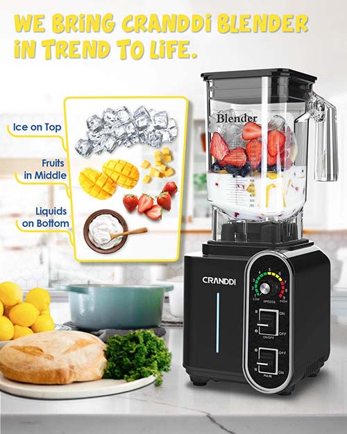 CRANDDI Smoothies Blender K98C Black