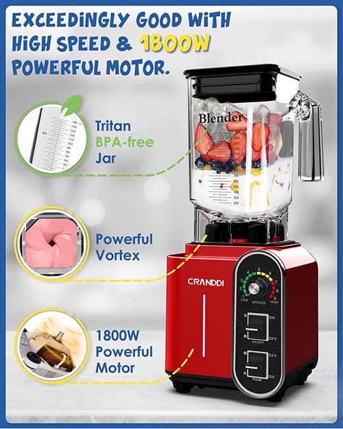CRANDDI Smoothie Blender K98C Red