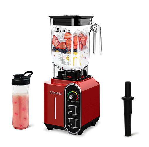 CRANDDI Quiet Smoothie Blender, Professional Countertop Blender with Removable Shield, 2200W Strong Motor, 52oz BPA-Free Jar for Shakes and